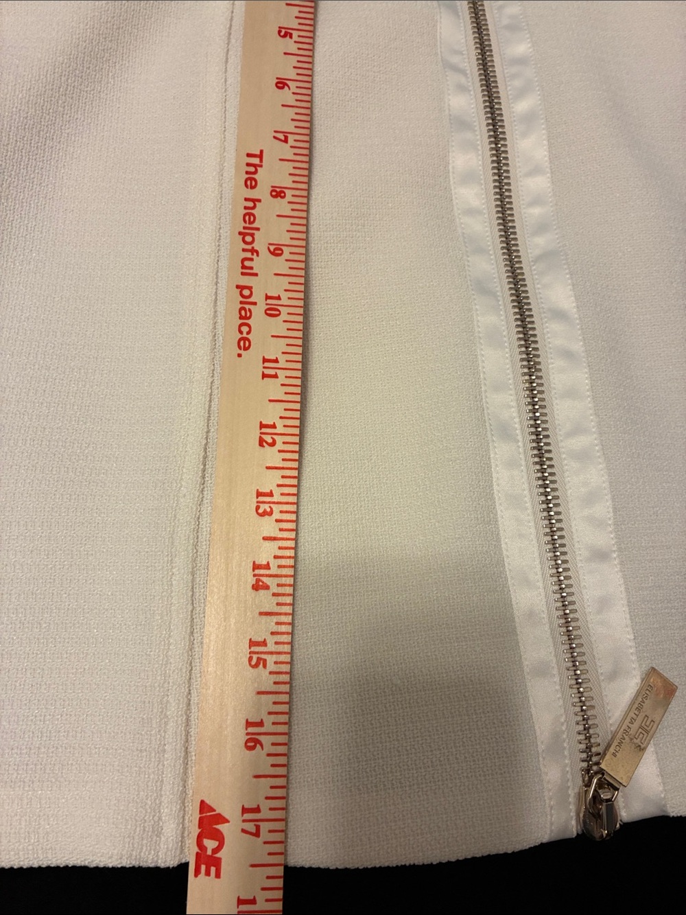 High-Waist White Mini Skirt with Front Zip - Picture 11 of 14